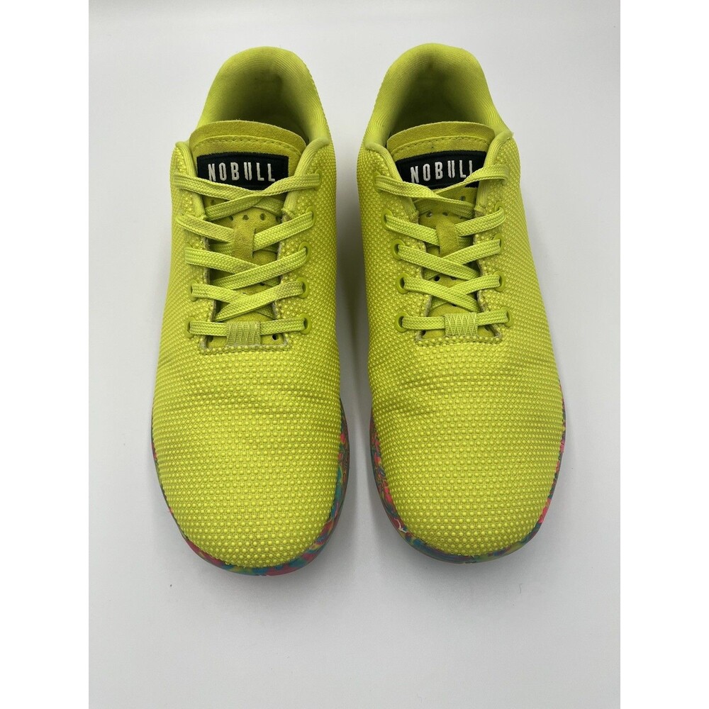 Nobull Unisex Men's 8.5 /Women's 10 Yellow Swirl Neon Glitch Trainer SuperFabric - Picture 3 of 16